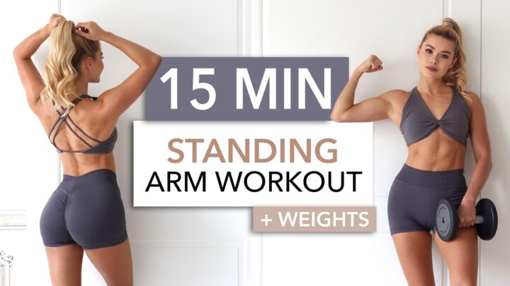 15 MIN STANDING ARMS + WEIGHTS – Gym Style / burns like fire, everything you need for toned arms
