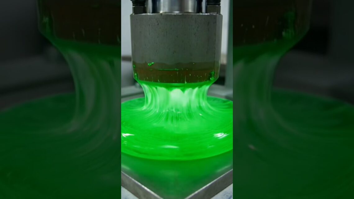 Hydraulic Press vs Glow Paint – Epic Reaction 😱🥵 #shorts #shortvideo #youtubeshorts